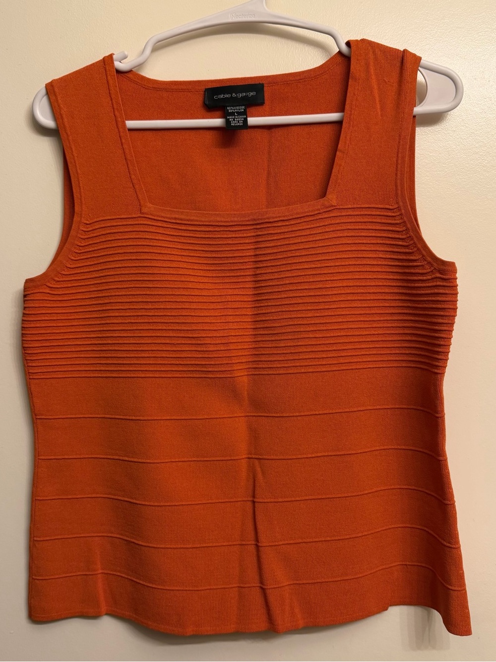 Cable & Gauge Orange Textured Ribbed Tank